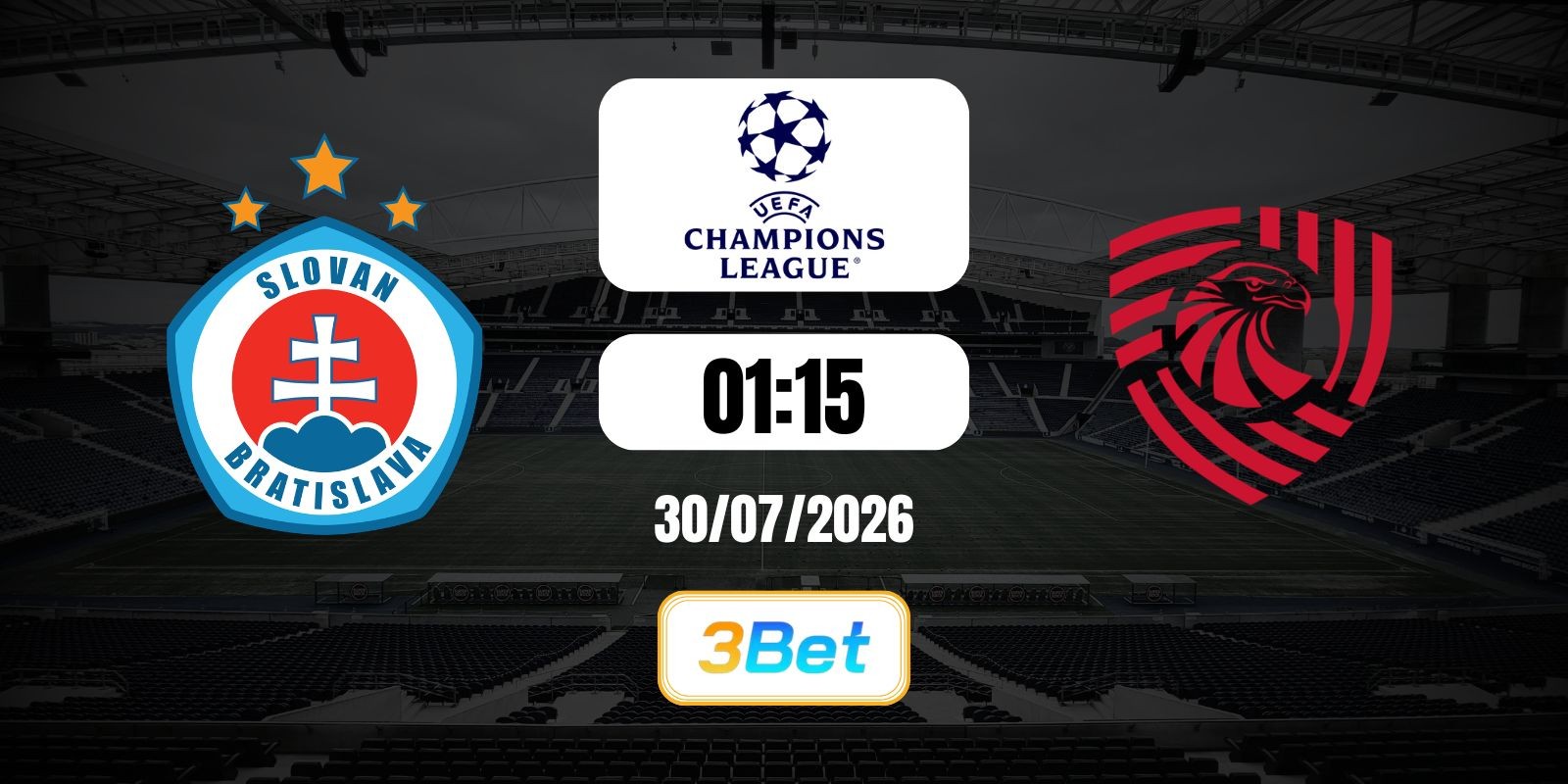 3BET Soi kèo Slovan Bratislava vs FC Iberia 1999 01h15 ngày 30/07/2026 - Cúp C1